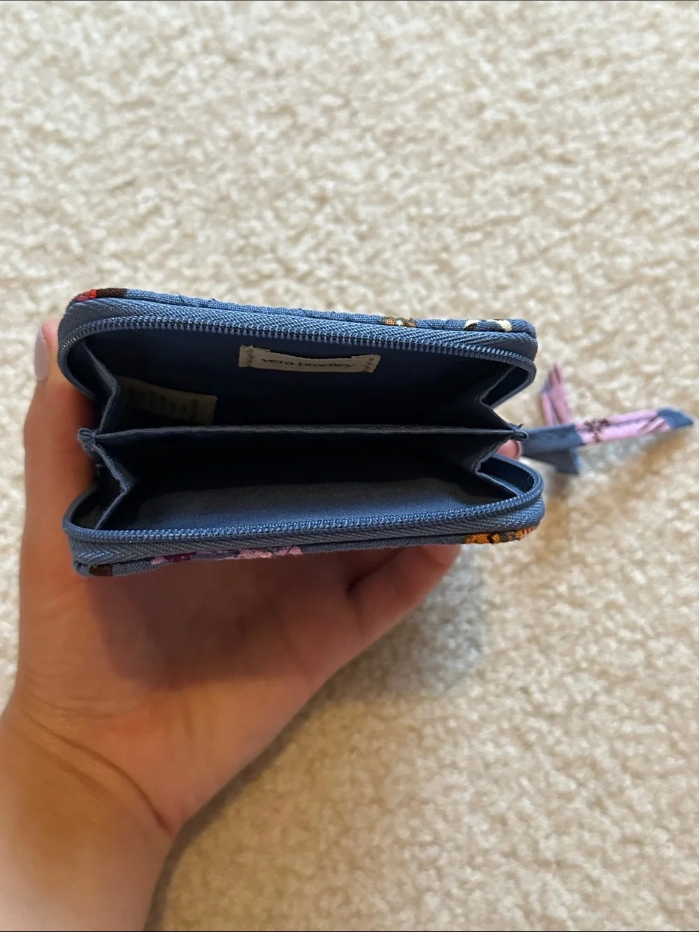 Vera Bradley Quilted Dog Zip Wallet - Blue